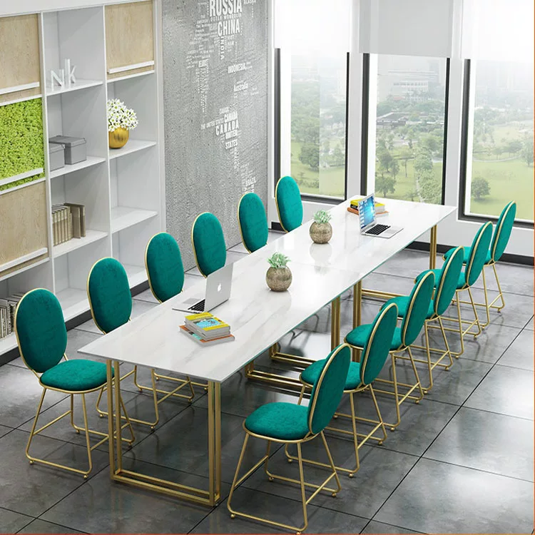 Nordic Style Marble Desk Modern Internet Celebrity Conference Table Long Table Workbench Simple Meeting Table Negotiation Table